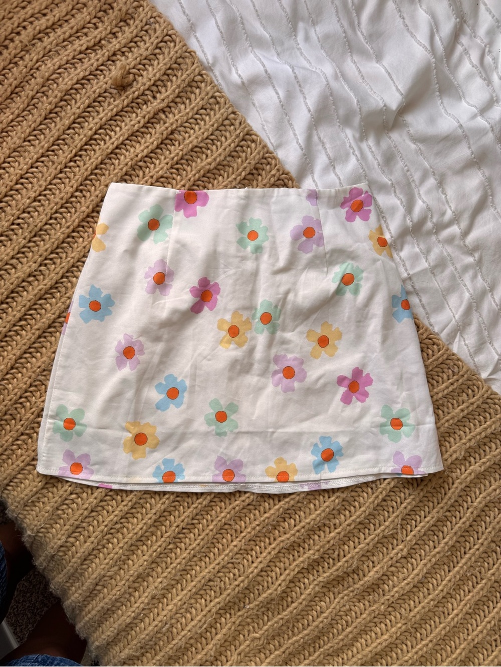 Princess Polly Cream Mini Skirt with Pastel Floral Print